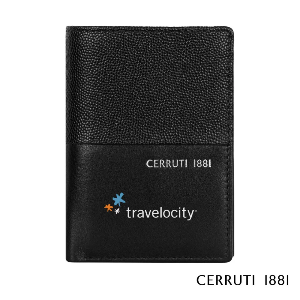 Cerruti 1881® Oxford Card Holder w/Flap - Black