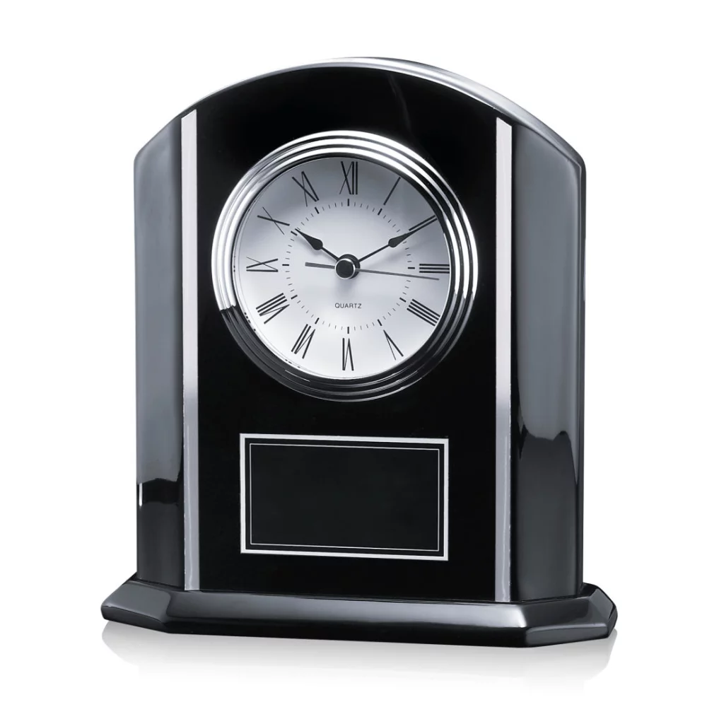 Putman Clock - Black/Aluminum 7-7/8"