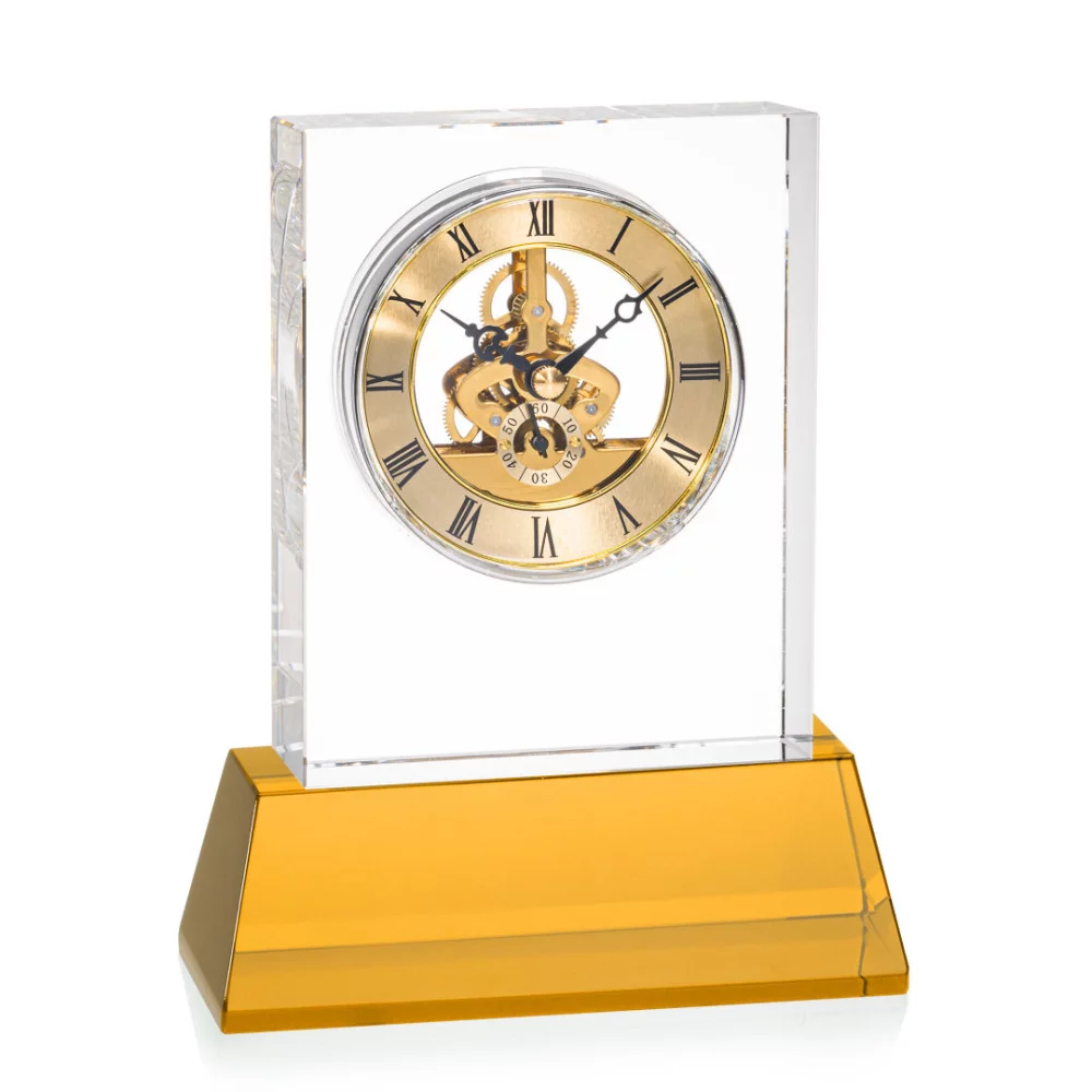 Ashland Clock on Base - Optical/Amber 7¾"
