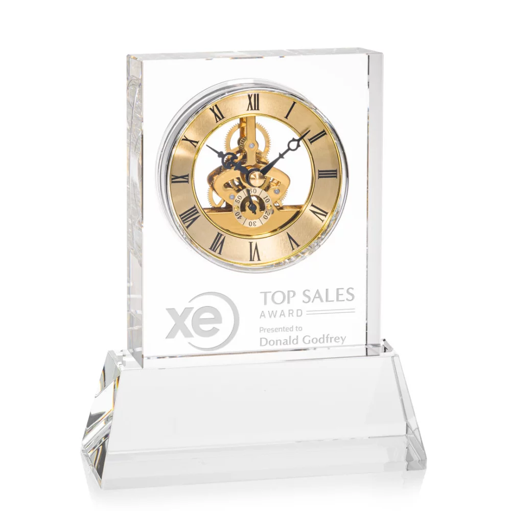 Ashland Clock on Base - Optical/Clear 7¾"