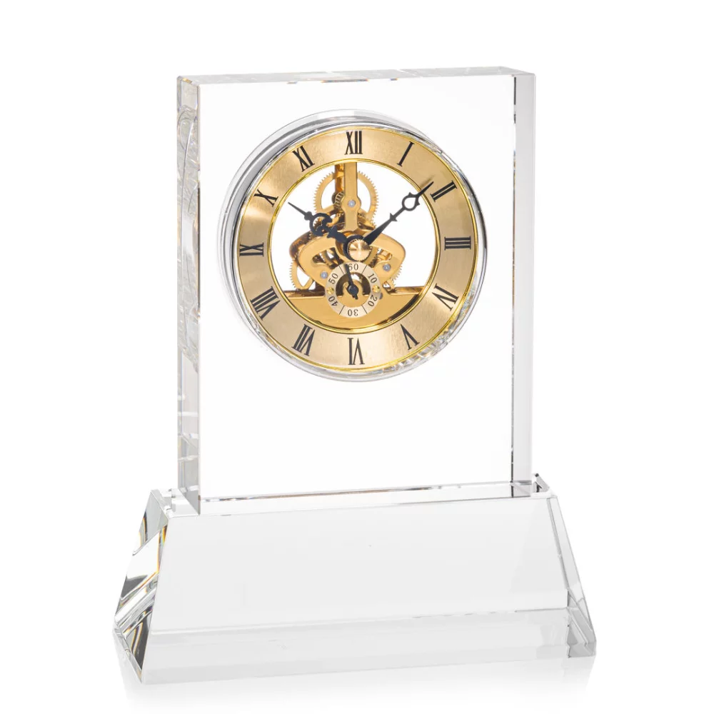 Ashland Clock on Base - Optical/Clear 7¾"