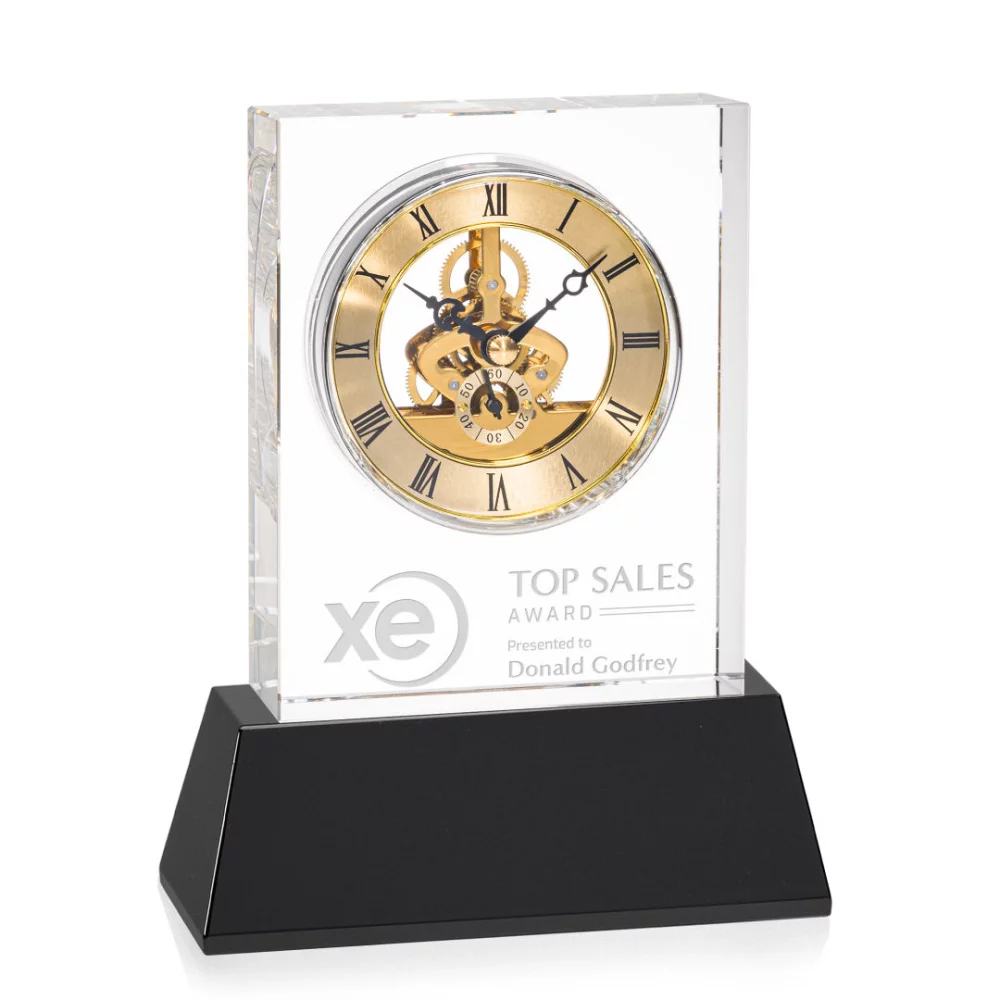 Ashland Clock on Base - Optical/Black 7¾"