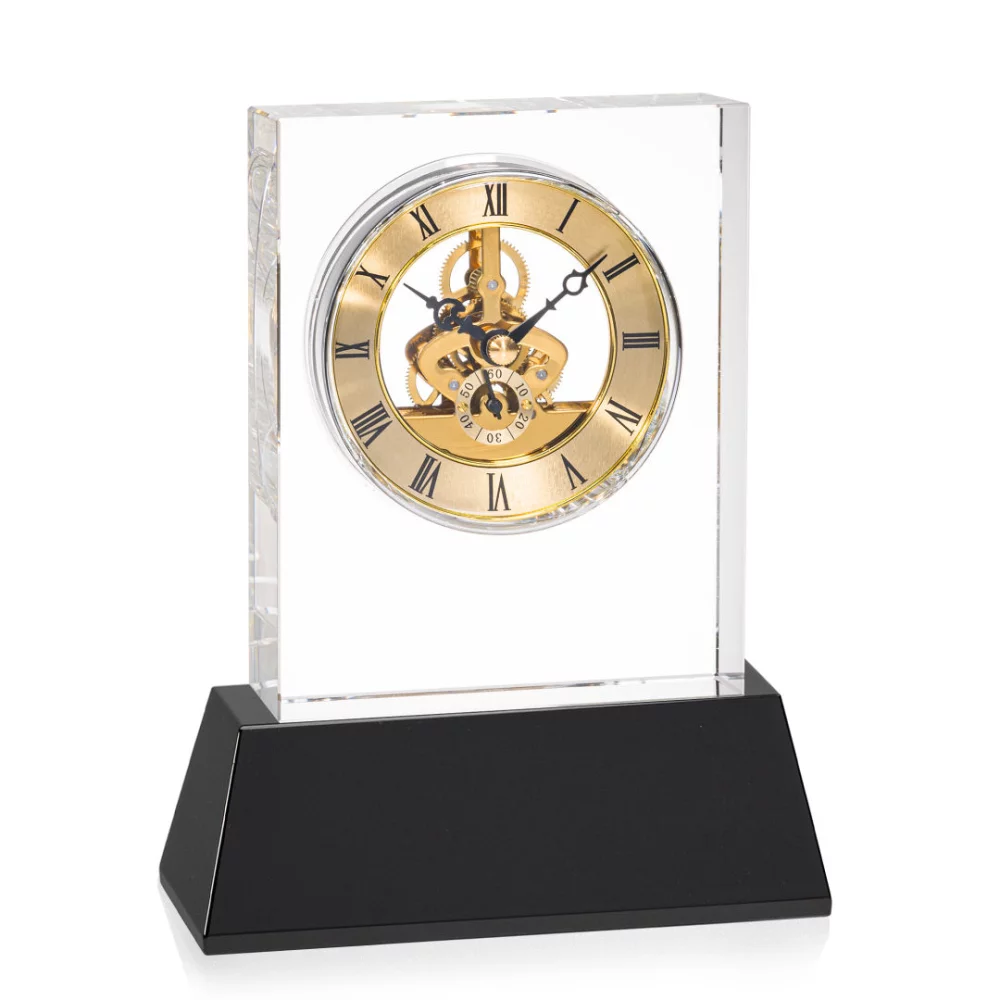 Ashland Clock on Base - Optical/Black 7¾"