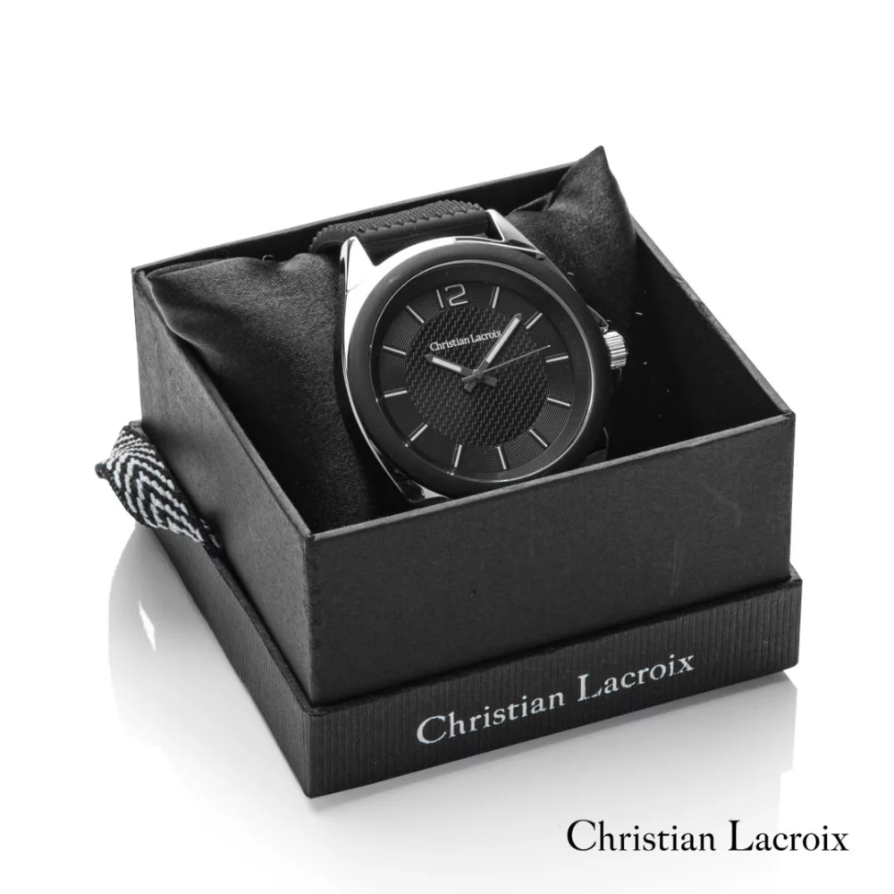 Christian Lacroix® Rhombe Rubber Watch - Black
