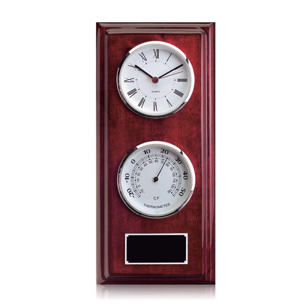 Simmons Clock/Thermo - Rosewood/Chrome