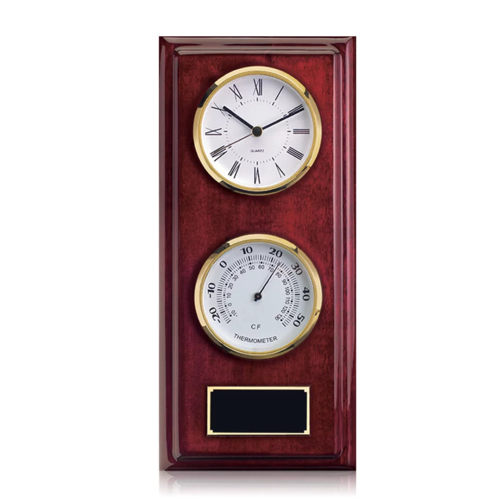 Simmons Clock/Thermo - Rosewood/Gold