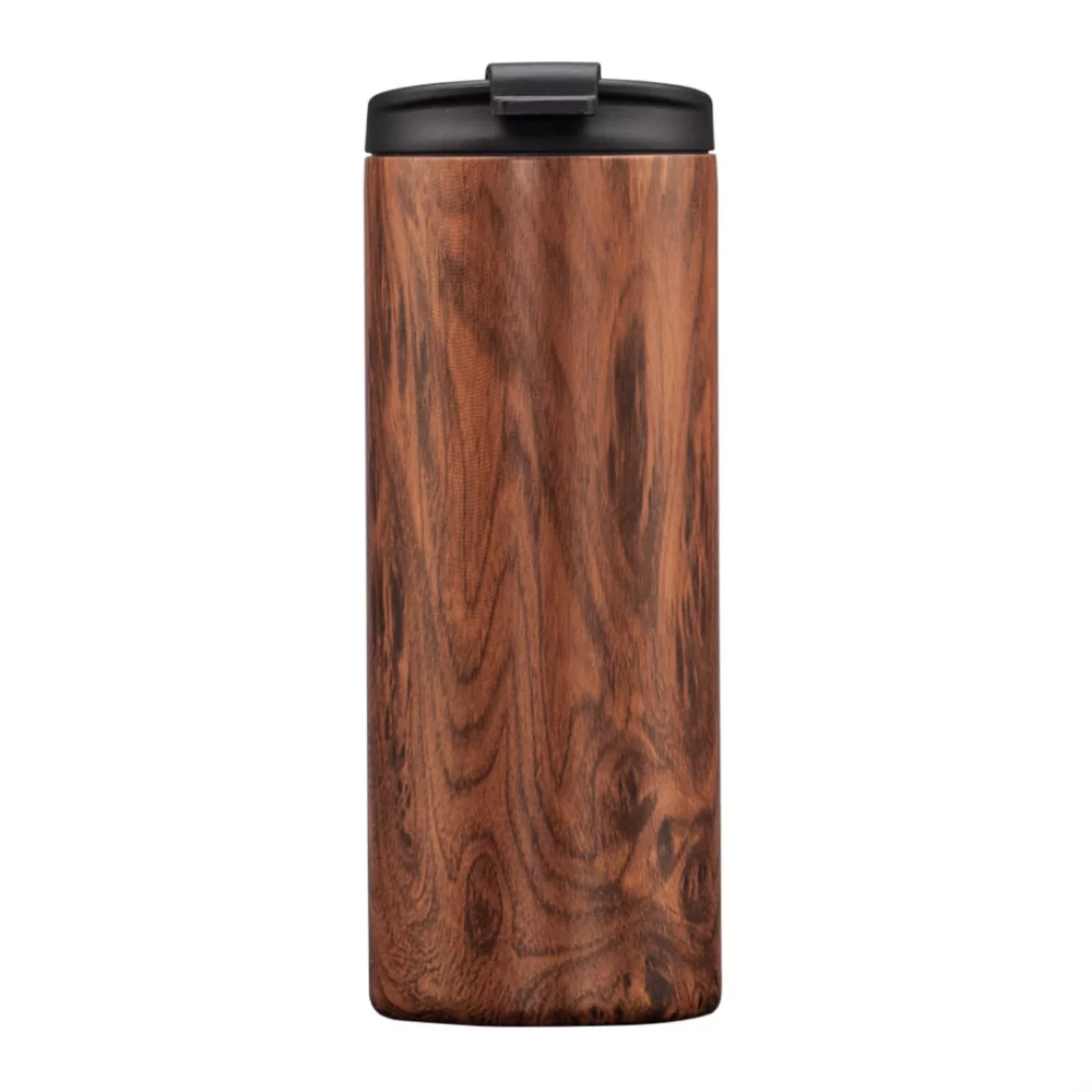 Le gobelet à paroi double Renzi - 12 oz en bois.
