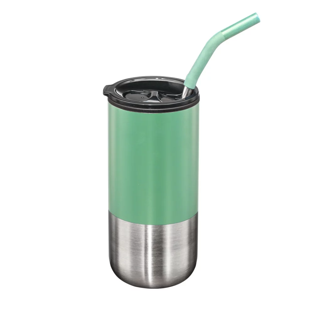 Gobelet double paroi en acier inoxydable Bondi avec paille - 18 oz Teal
