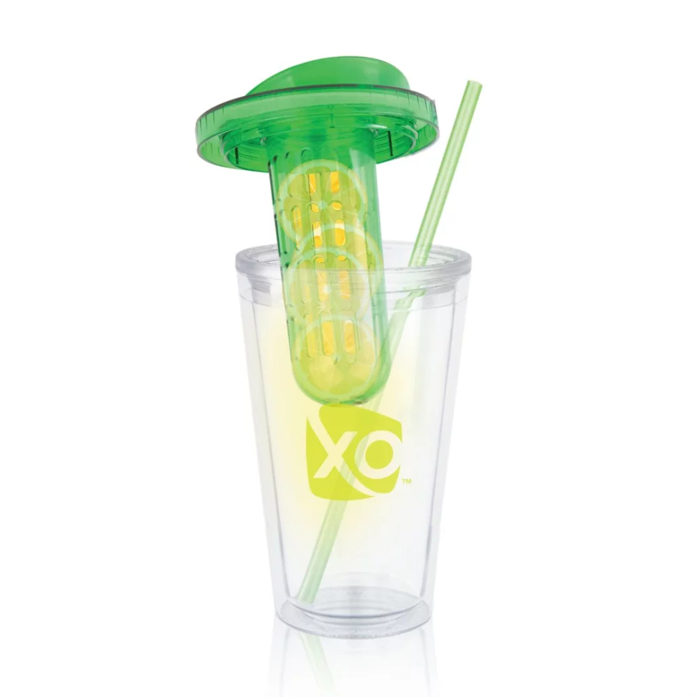 The Infuser Double Walled w/Straw - 16oz Green