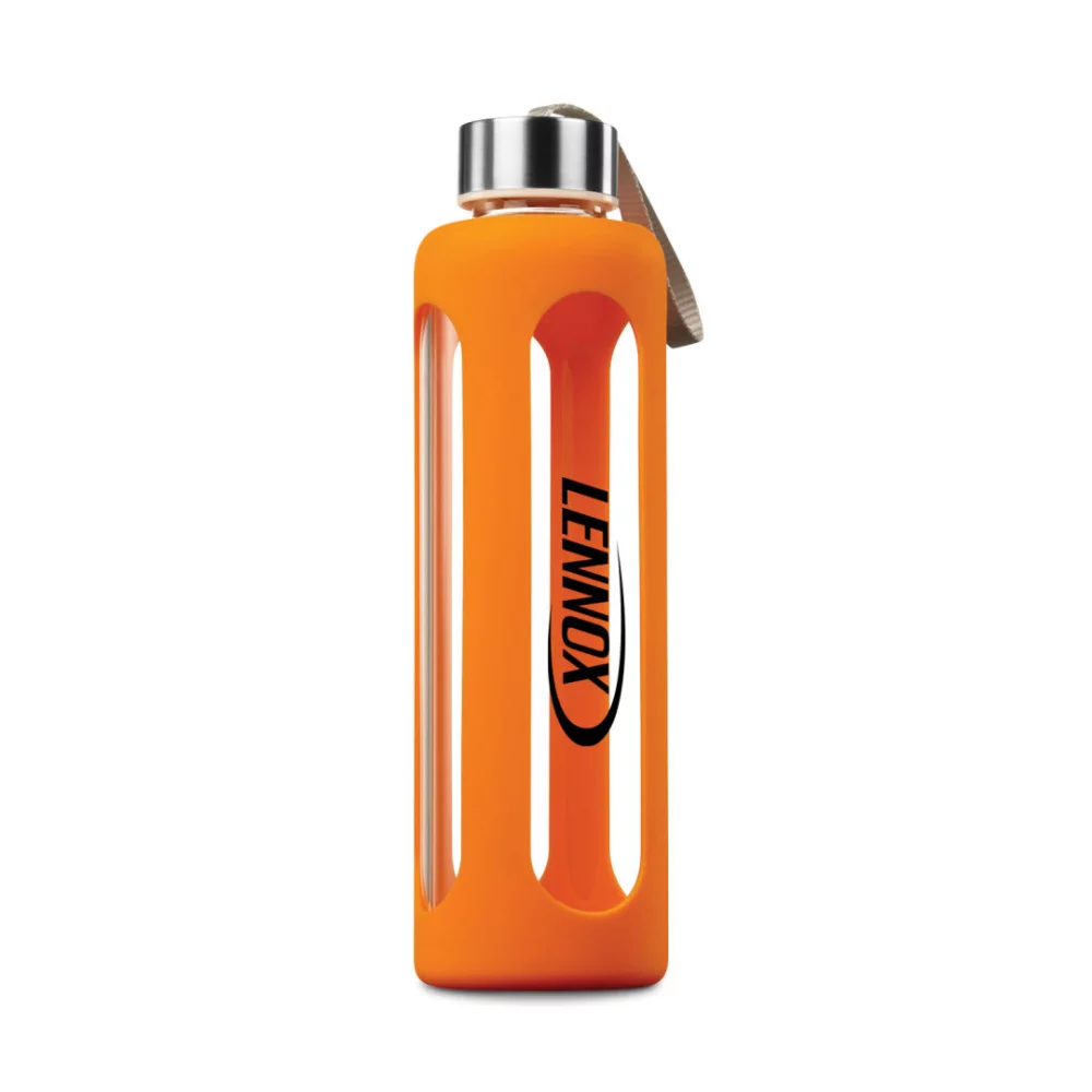 The Pure Glass/Silicone Bottle - 17oz Orange