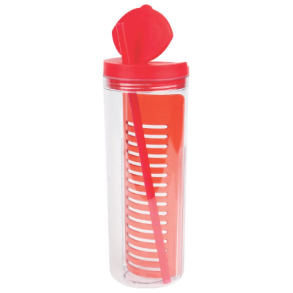 La bouteille simple avec infuseur - 20 oz rouge