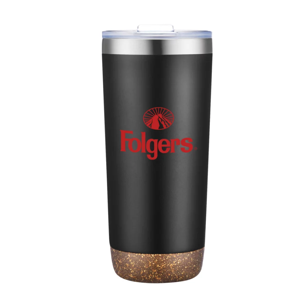 Kira Vacuum Tumbler w/Cork Bottom 22oz - Black