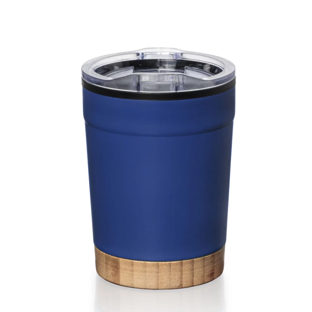 Eduardo Double Wall Tumbler w/Bamboo Base - 12oz Blue