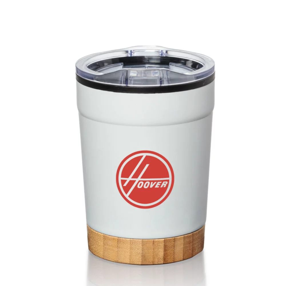 Eduardo Double Wall Tumbler w/Bamboo Base - 12oz White
