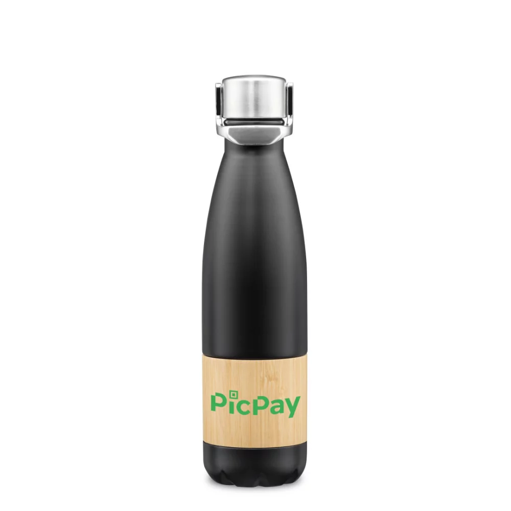 Couvercle de pot Cersei avec aspirateur en bambou - 16 oz noir