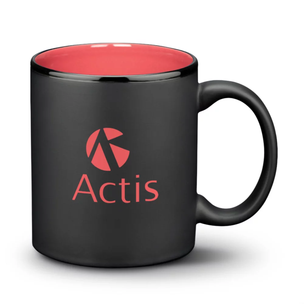 Tasse Sidley - 11 oz Noir/Corail