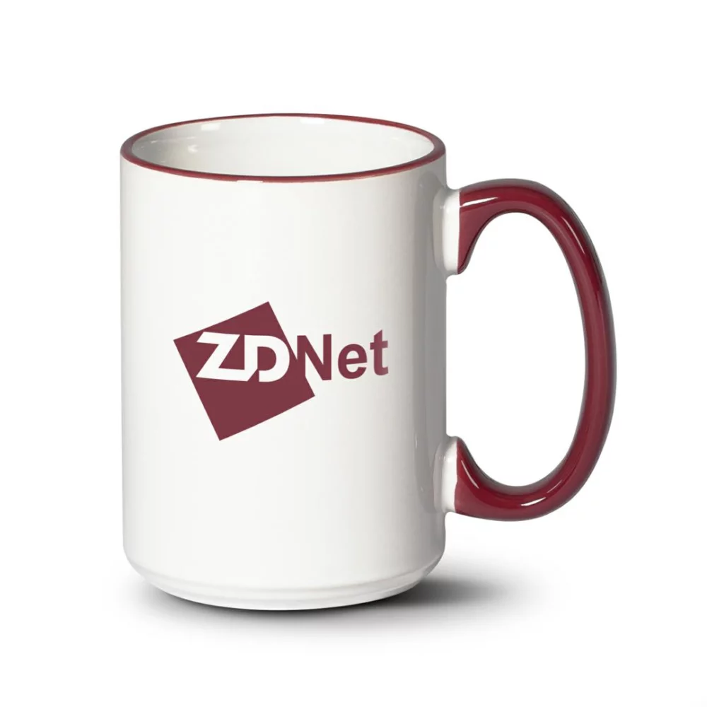 Clancy Mug - 15oz White/Burgundy