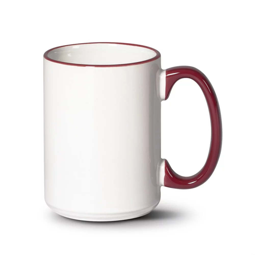 Tasse Clancy - 15 oz Blanc/Bordeaux