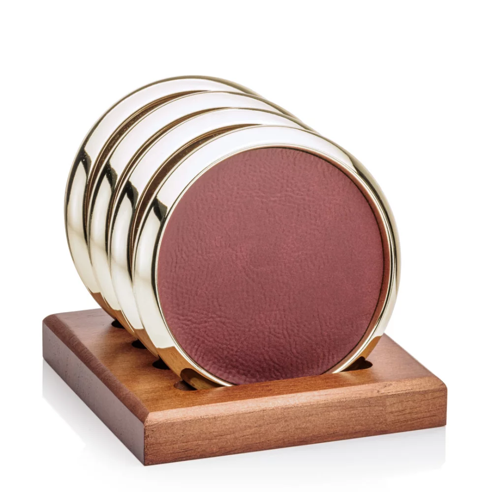 Danville on Porterfield Base - Set of 4 Gold/Leatherette