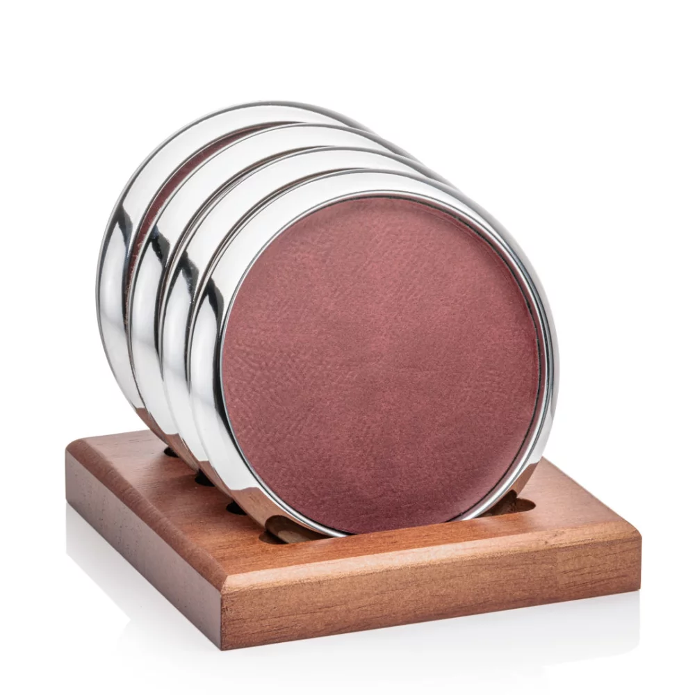 Danville on Porterfield Base - Set of 4 Silver/Leatherette