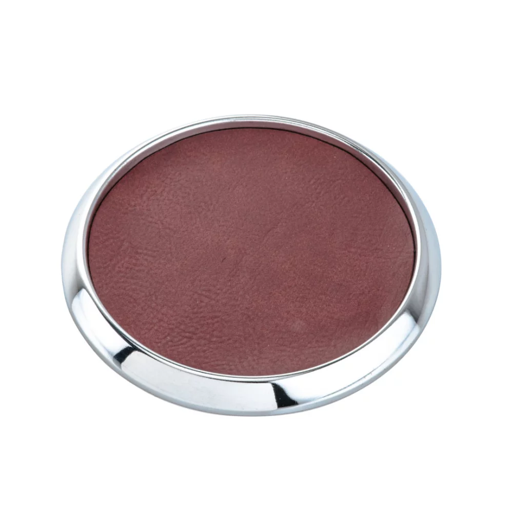 Danville Coaster - 4" Silver/Leatherette