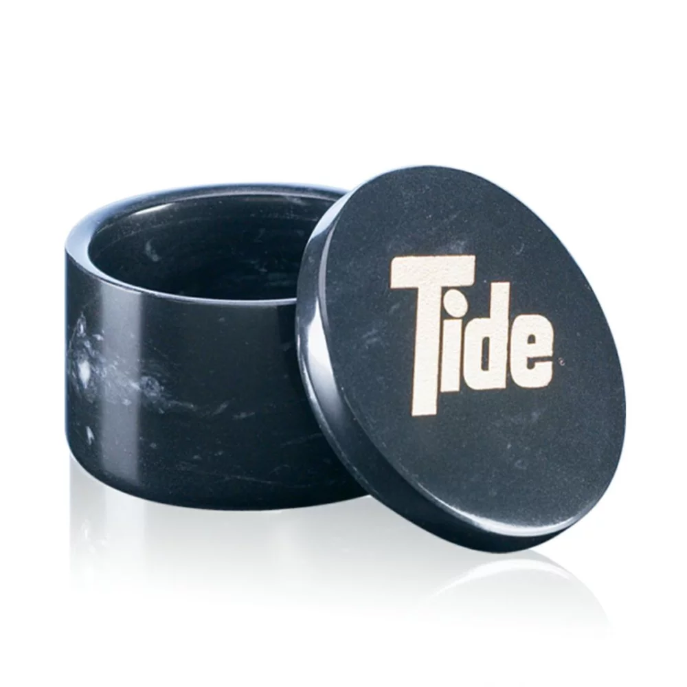 Boîte ronde - Marbre noir 3" de diam.