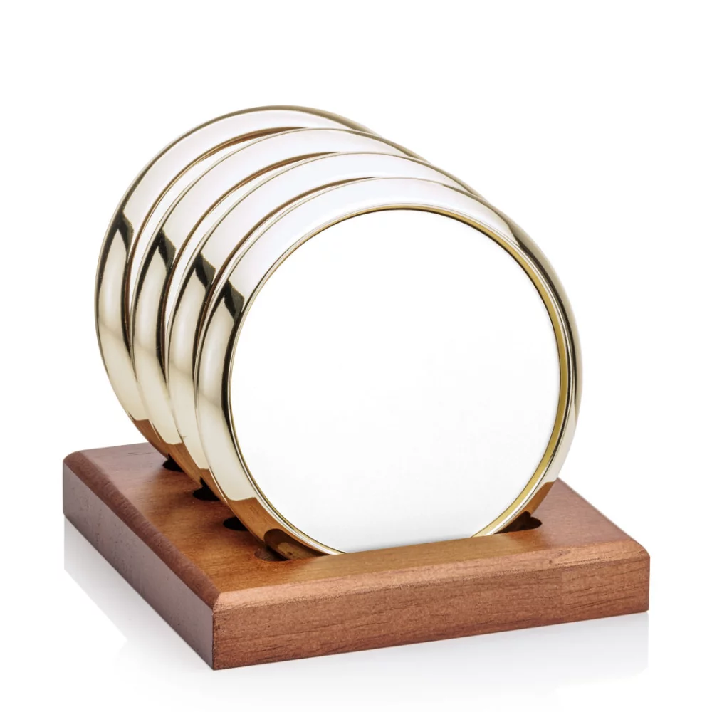 Sous-verre VividPrint™ - Ensemble de 4 Danville/Porterfield Or/Blanc