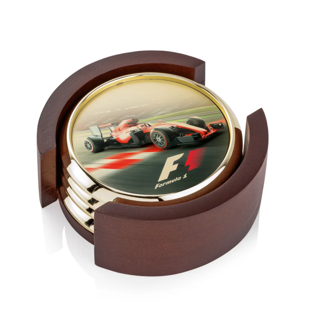 VividPrint™ Coaster - Set of 4 Danville/Colfax Gold/Gold