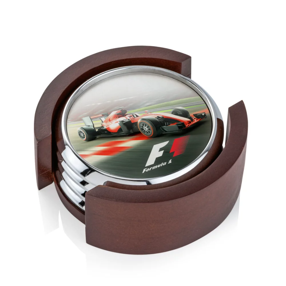 VividPrint™ Coaster - Set of 4 Danville/Colfax Silver/Silver