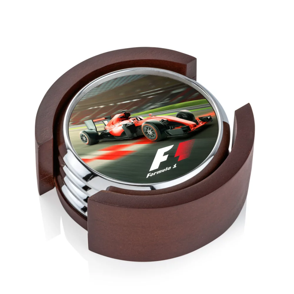 Sous-verre VividPrint™ - Ensemble de 4 Danville/Colfax Argent/Blanc