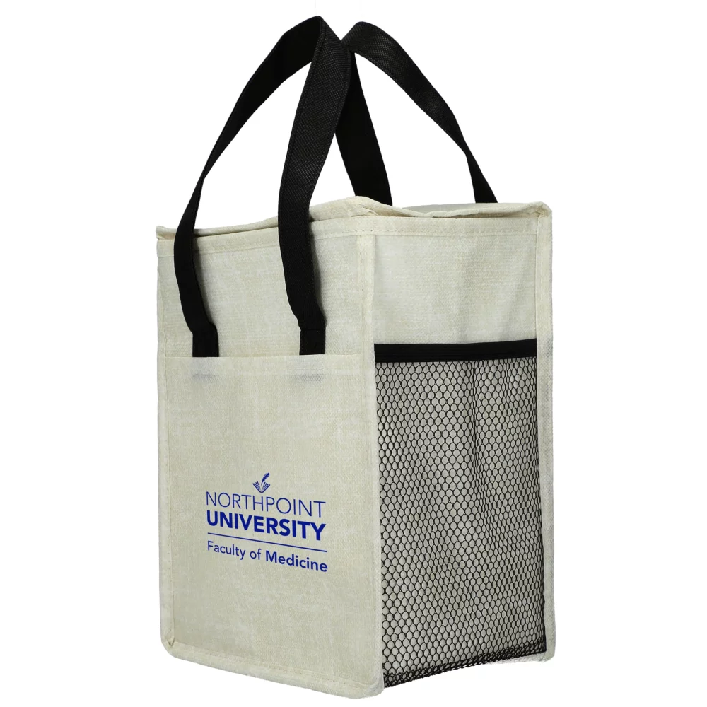 Sac isotherme Ares recyclé en non-tissé pour 12 canettes