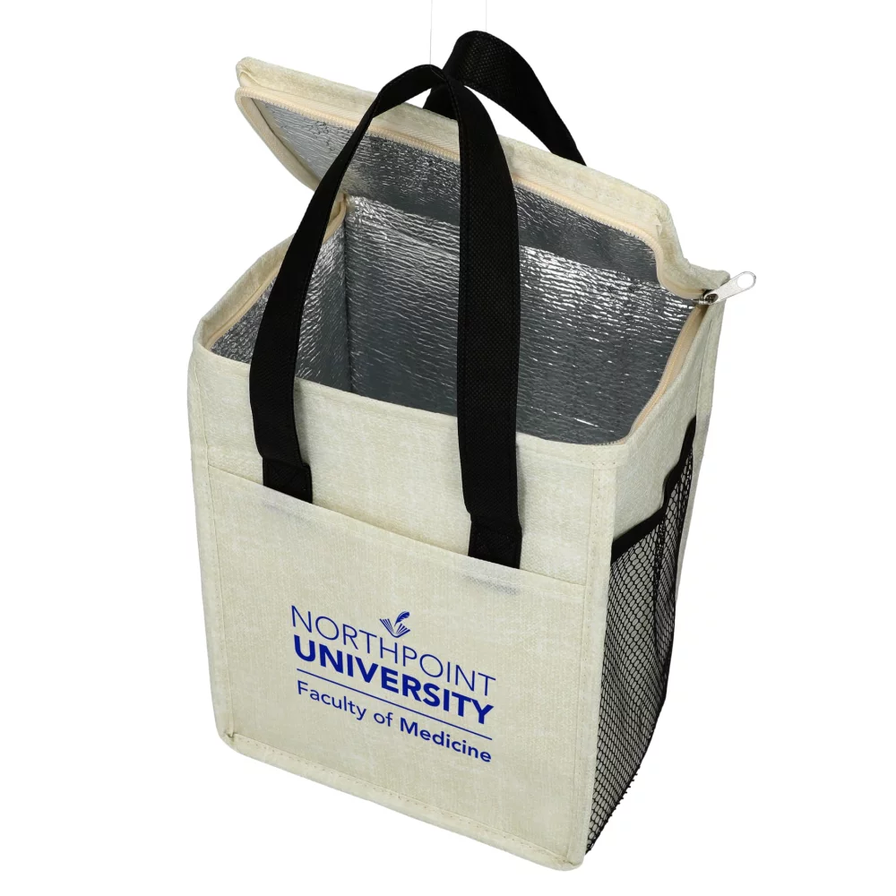 Sac isotherme Ares recyclé en non-tissé pour 12 canettes