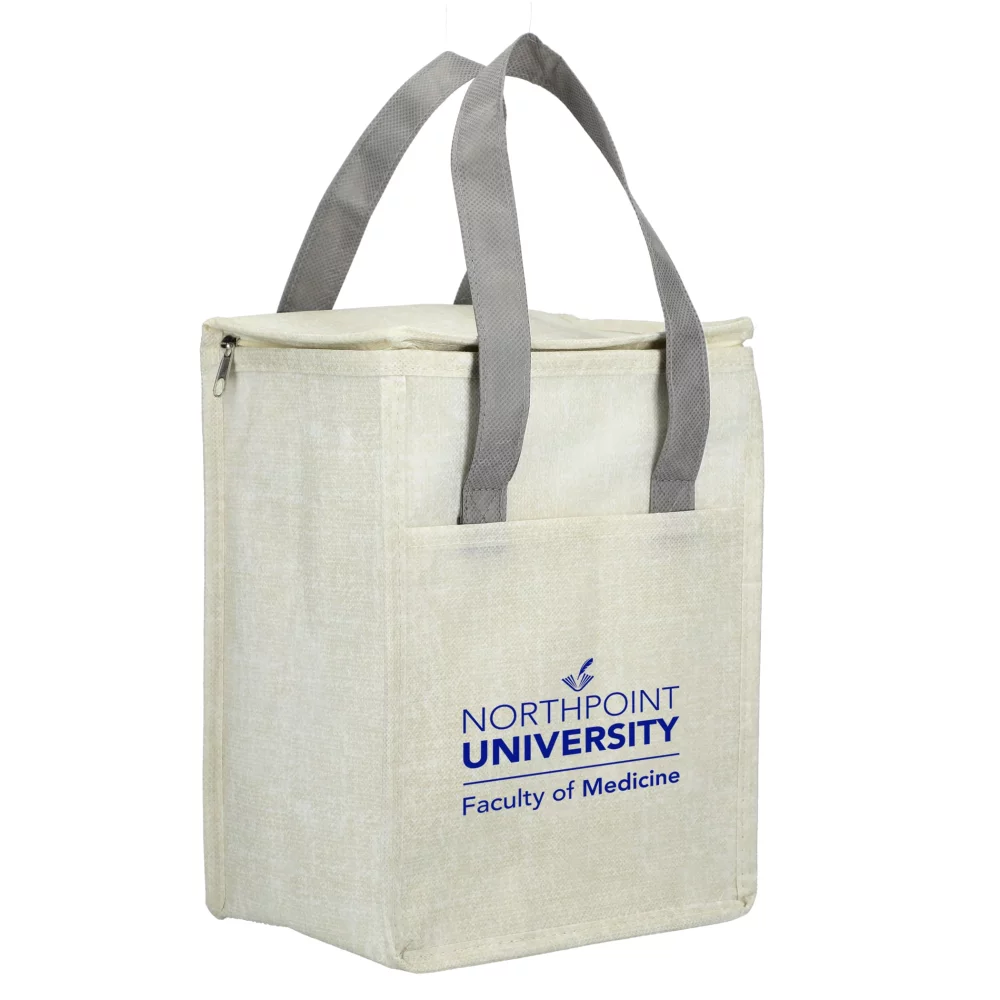 Sac isotherme Ares recyclé en non-tissé pour 12 canettes