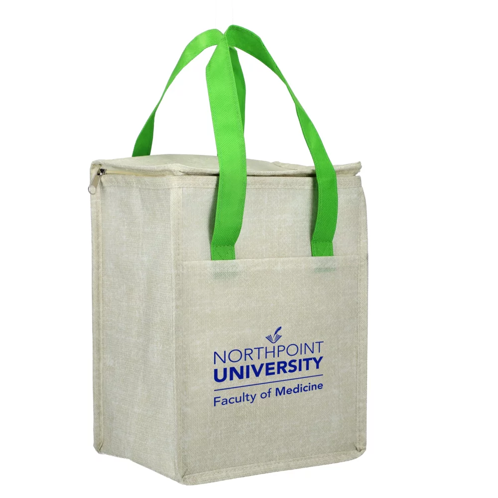 Sac isotherme Ares recyclé en non-tissé pour 12 canettes