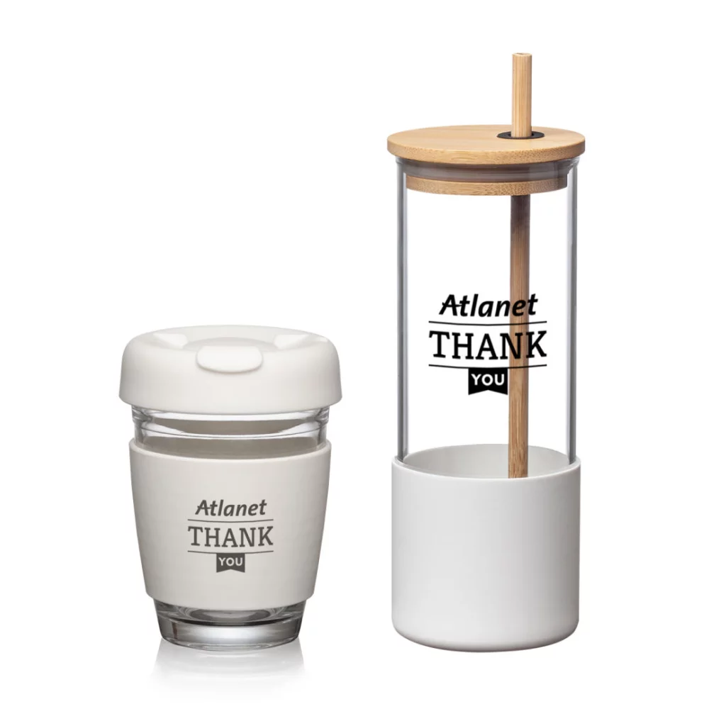 Ensemble de gobelets en borosilicate Shantiro - Blanc