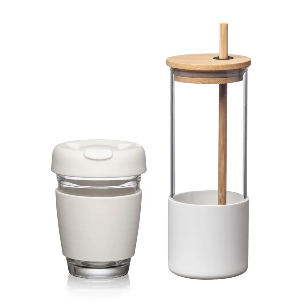 Ensemble de gobelets en borosilicate Shantiro - Blanc