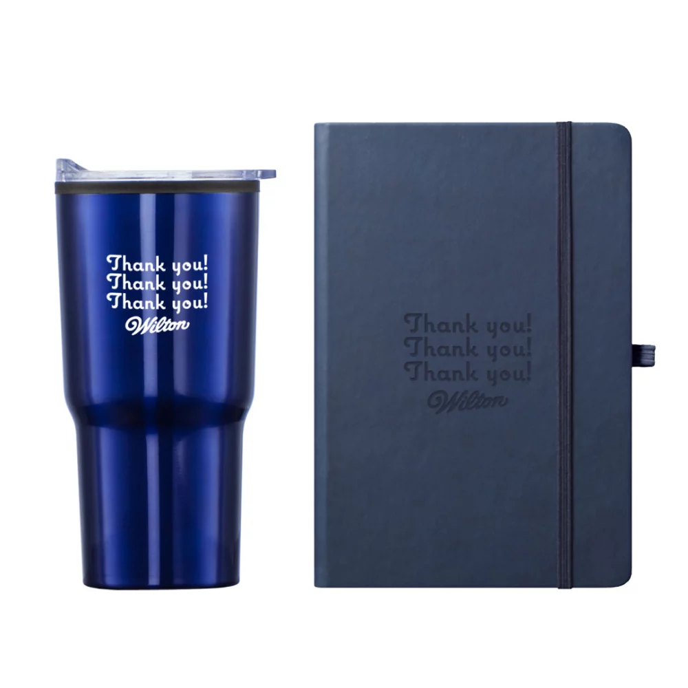 Ensemble cadeau Eccolo® Cool Journal/Bexley Tumbler - Bleu
