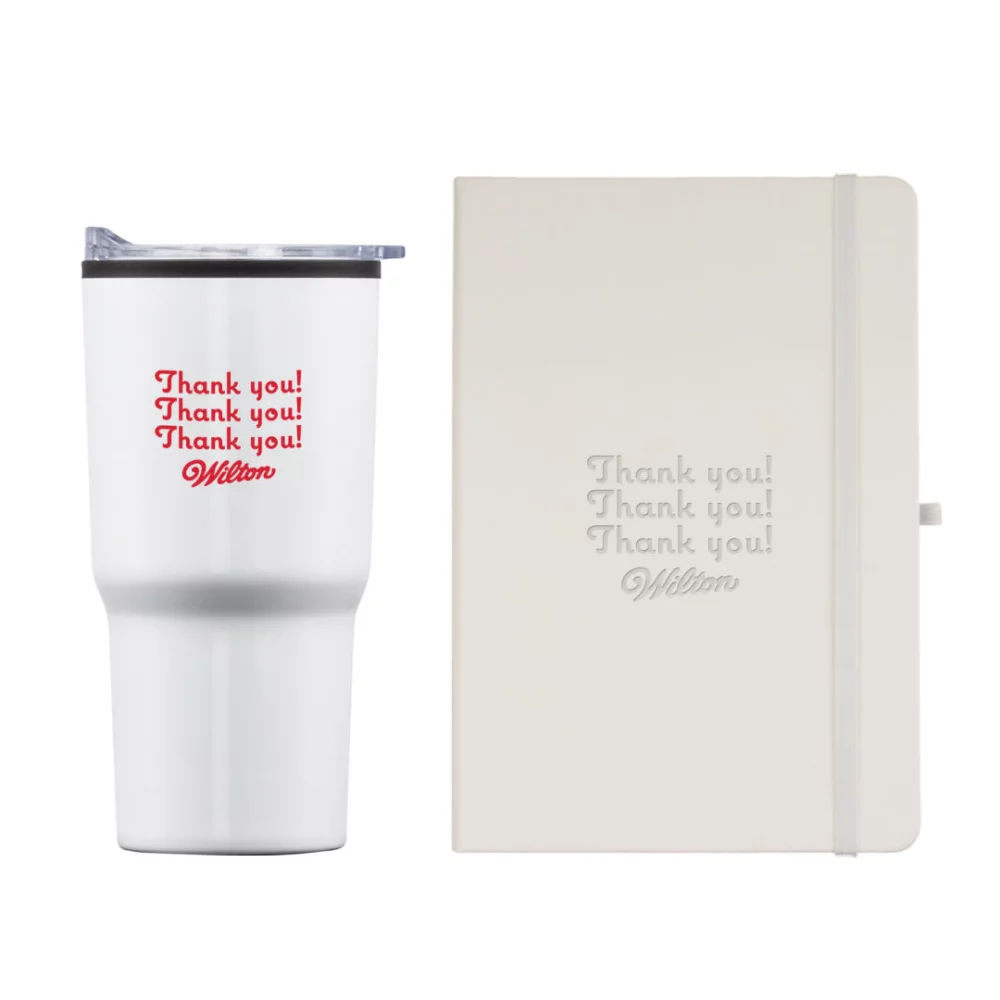 Ensemble cadeau Eccolo® Cool Journal/Bexley Tumbler - Blanc