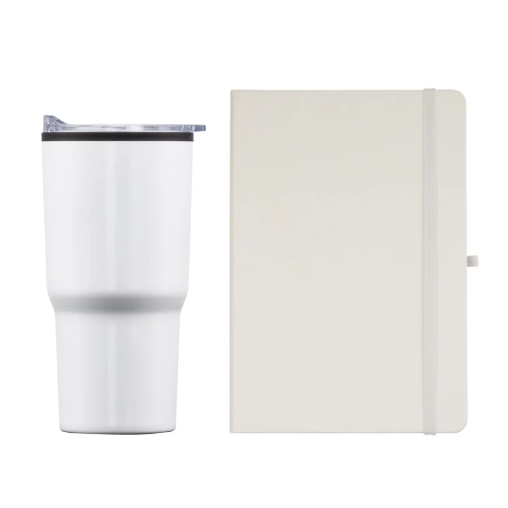 Ensemble cadeau Eccolo® Cool Journal/Bexley Tumbler - Blanc