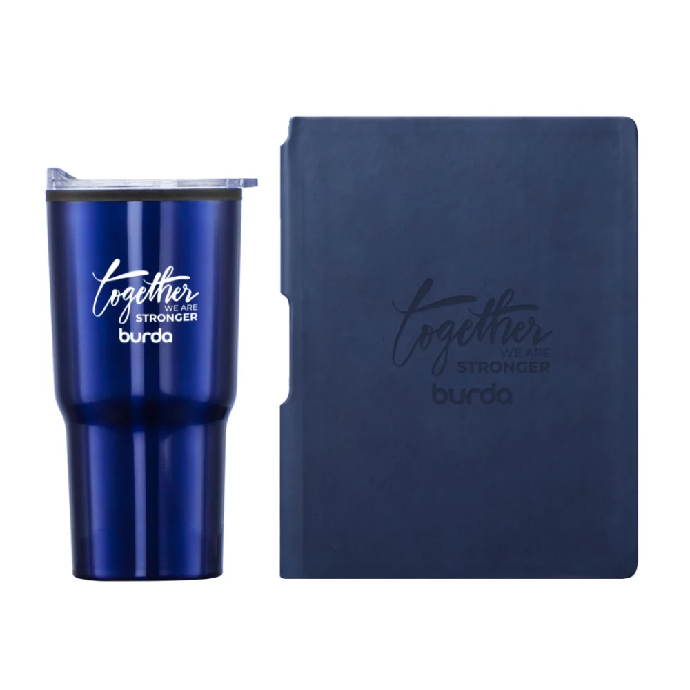 Ensemble cadeau Eccolo® Groove Journal/Bexley Tumbler - Bleu