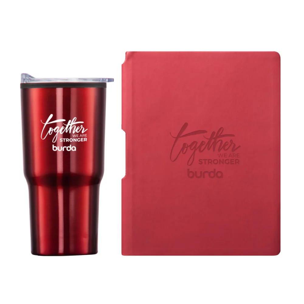 Ensemble cadeau Eccolo® Groove Journal/Bexley Tumbler - Rouge