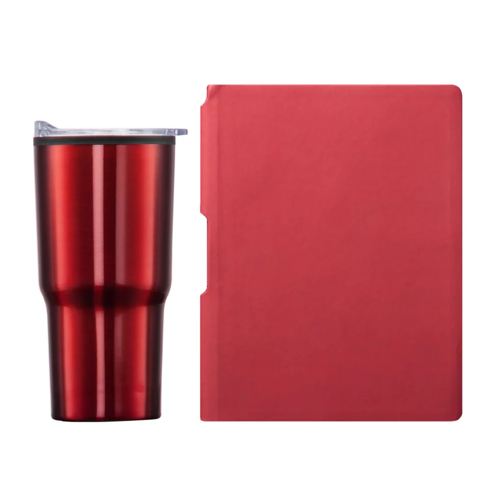 Eccolo® Groove Journal/Bexley Tumbler Gift Set - Red