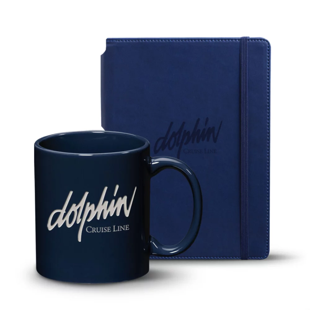 Ensemble journal Eccolo® Tempo/Mug Malibu - Bleu marine