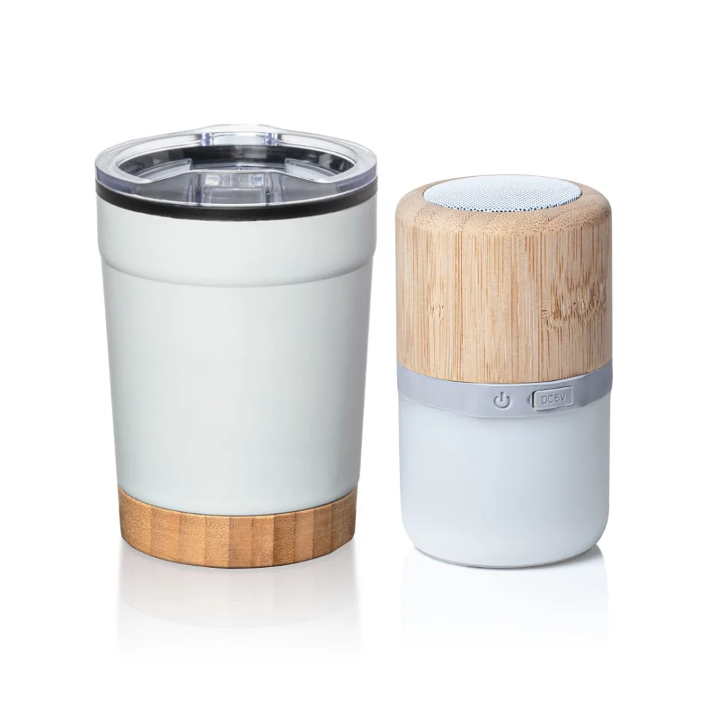 Eduardo Tumbler & Speaker Gift Set - White