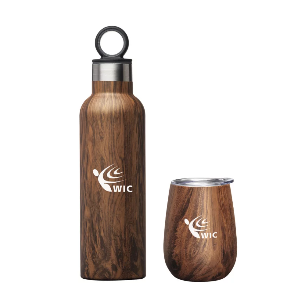 Ensemble cadeau Tellu 2 pièces - Grain de bois