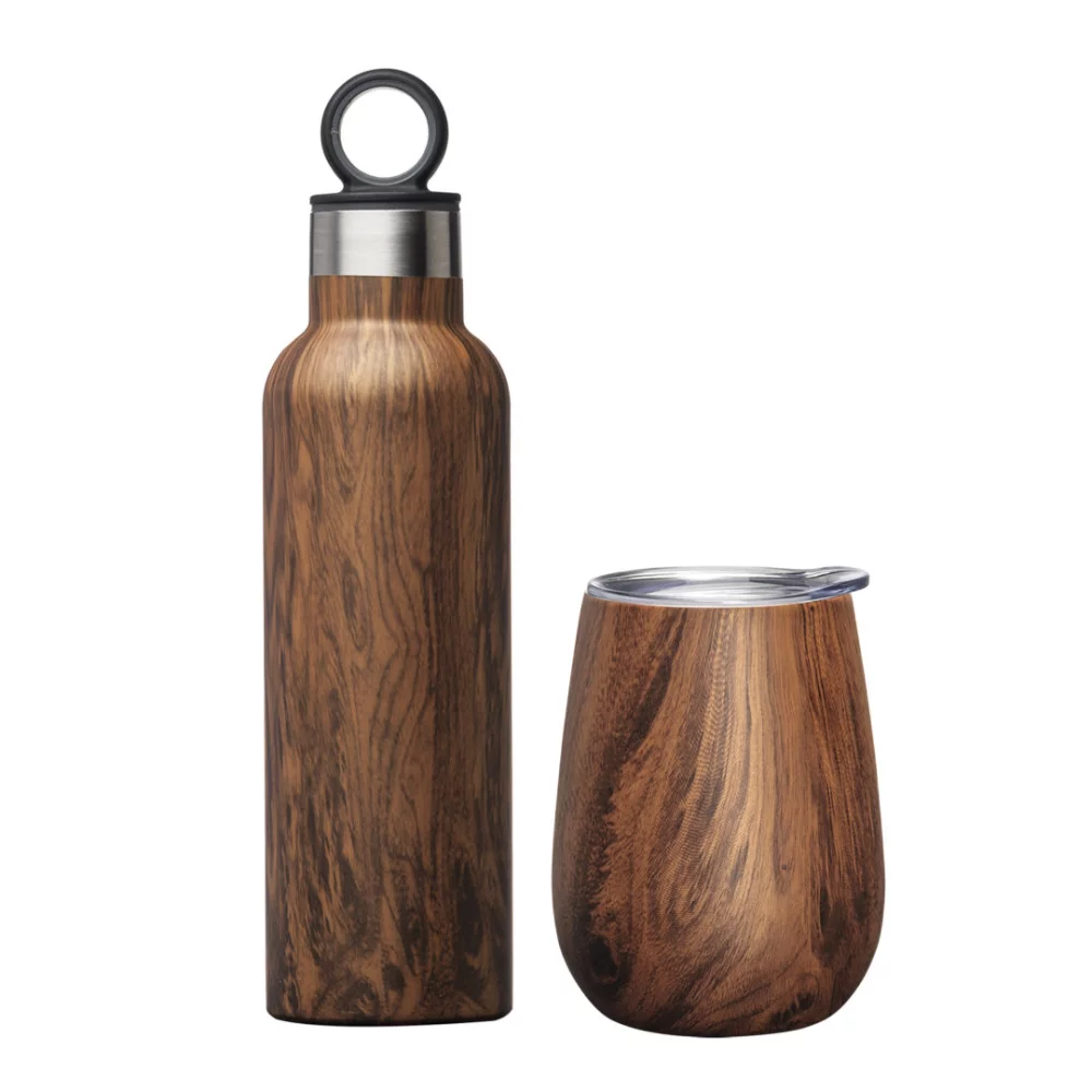 Ensemble cadeau Tellu 2 pièces - Grain de bois