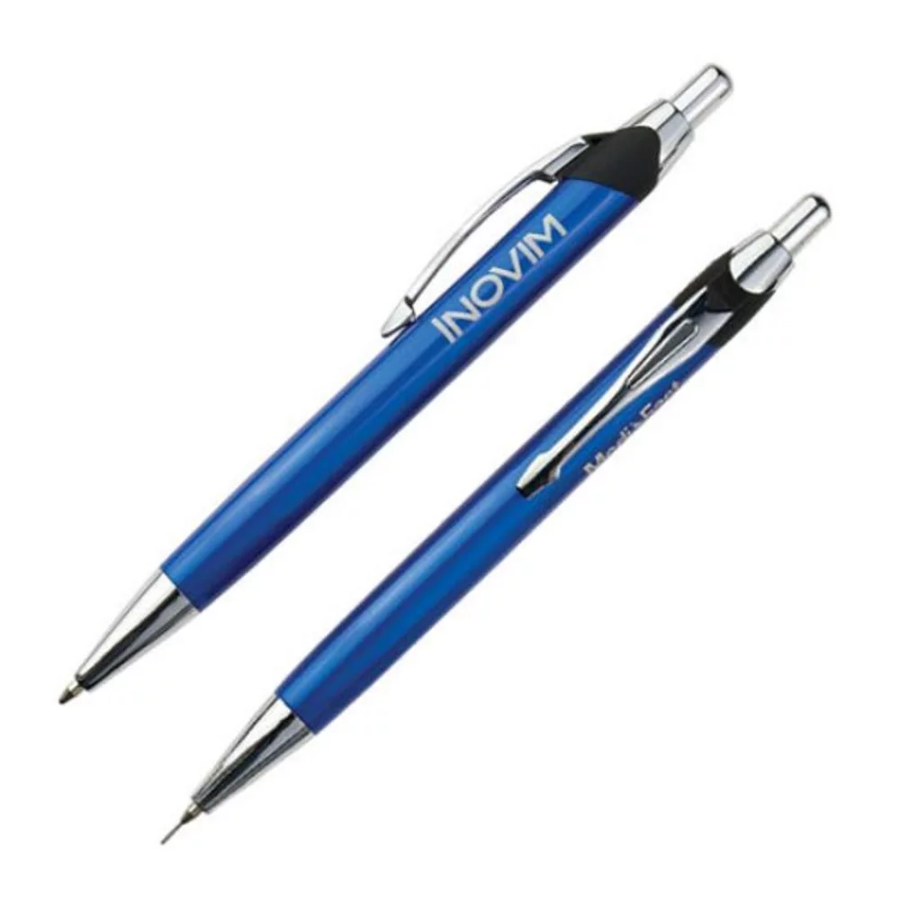 Ensemble stylo à bille et crayon City - Bleu