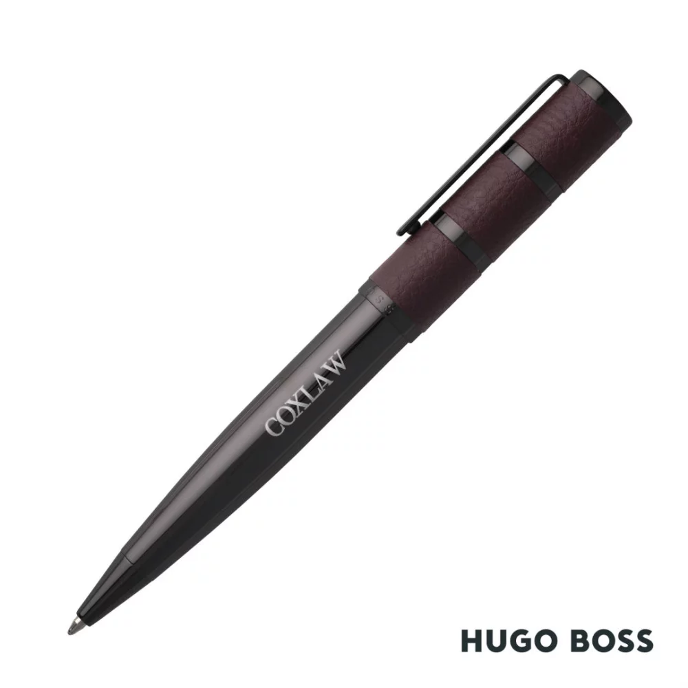 Stylo à bille grainé Hugo Boss® Formation - Bordeaux