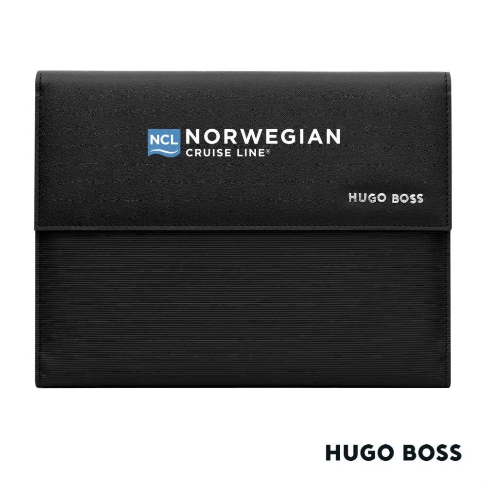 Hugo Boss® Pinstripe A5 Folder - Black