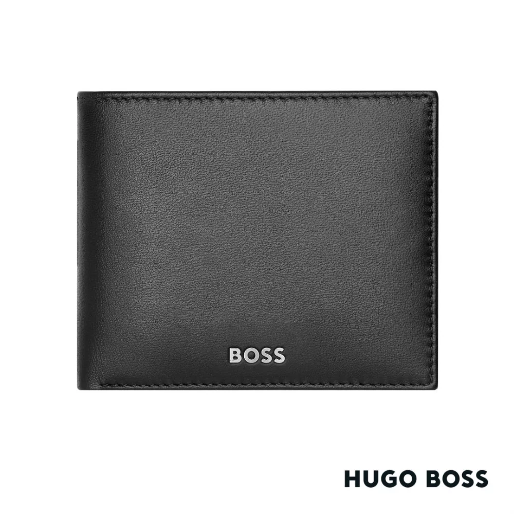 Portefeuille classique Hugo Boss® avec rabat - noir